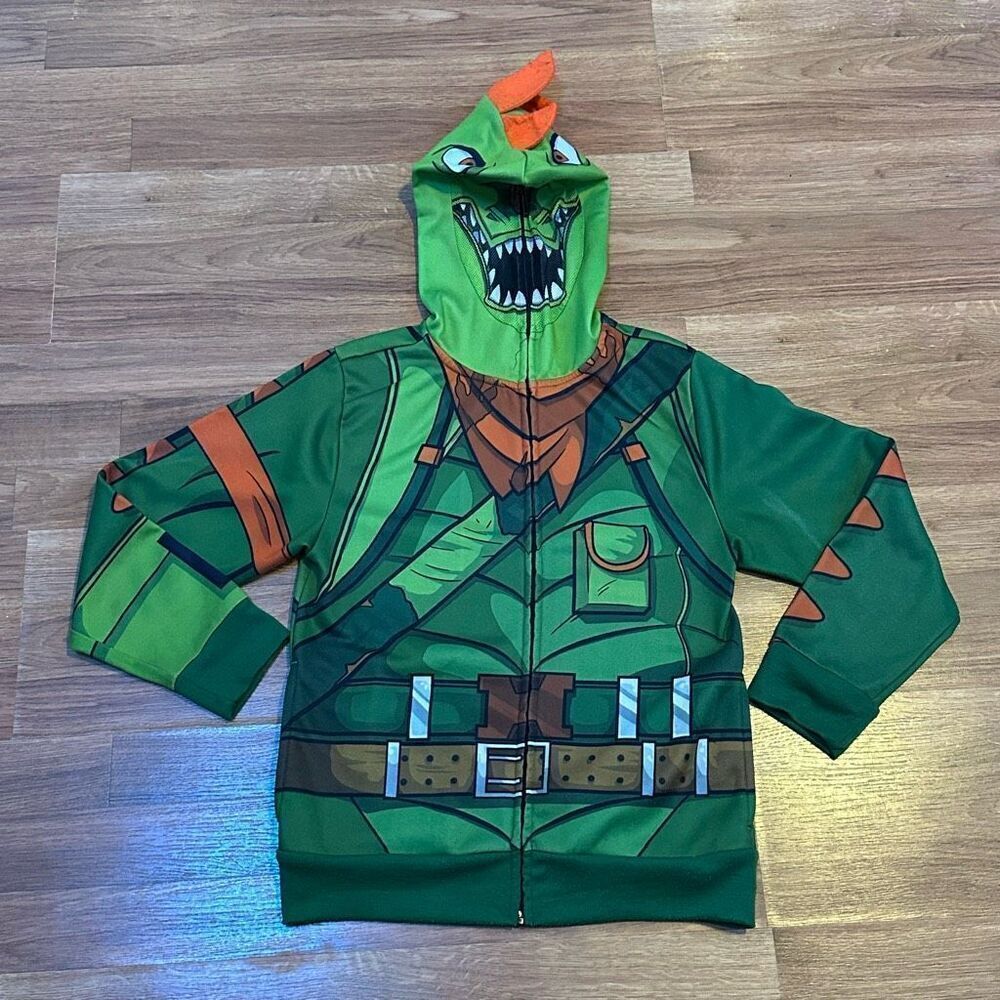 Fortnite Rex Zip-Up Hoodie Jacket Green | Youth Size Medium